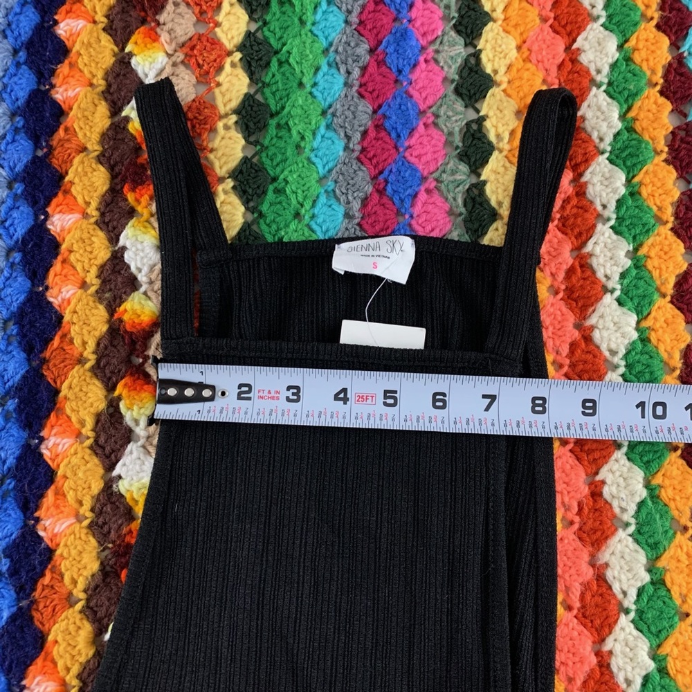 Sienna Sky Gaucho Crop Flare Flowy Overalls Stretch Ribbed Pockets Capri… - Picture 12 of 14